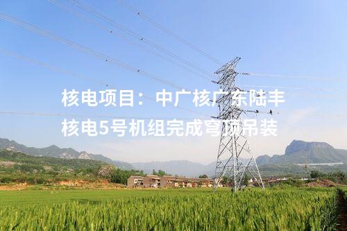 核電項目：中廣核廣東陸豐核電5號機組完成穹頂吊裝