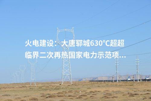 火電建設：大唐鄆城630℃超超臨界二次再熱國家電力示范項目2號鍋爐第一根鋼架吊裝