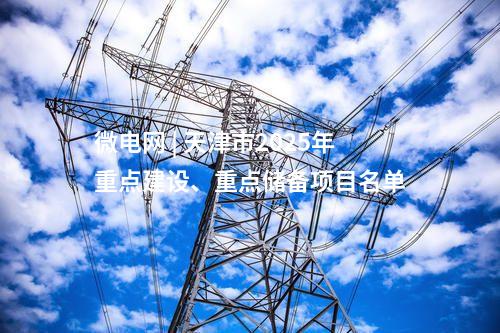 微電網 | 天津市2025年重點建設、重點儲備項目名單